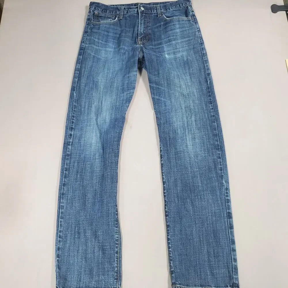 Lucky Brand 329 Mens Classic Straight Fit Jeans Size 34x34 Dark Wash